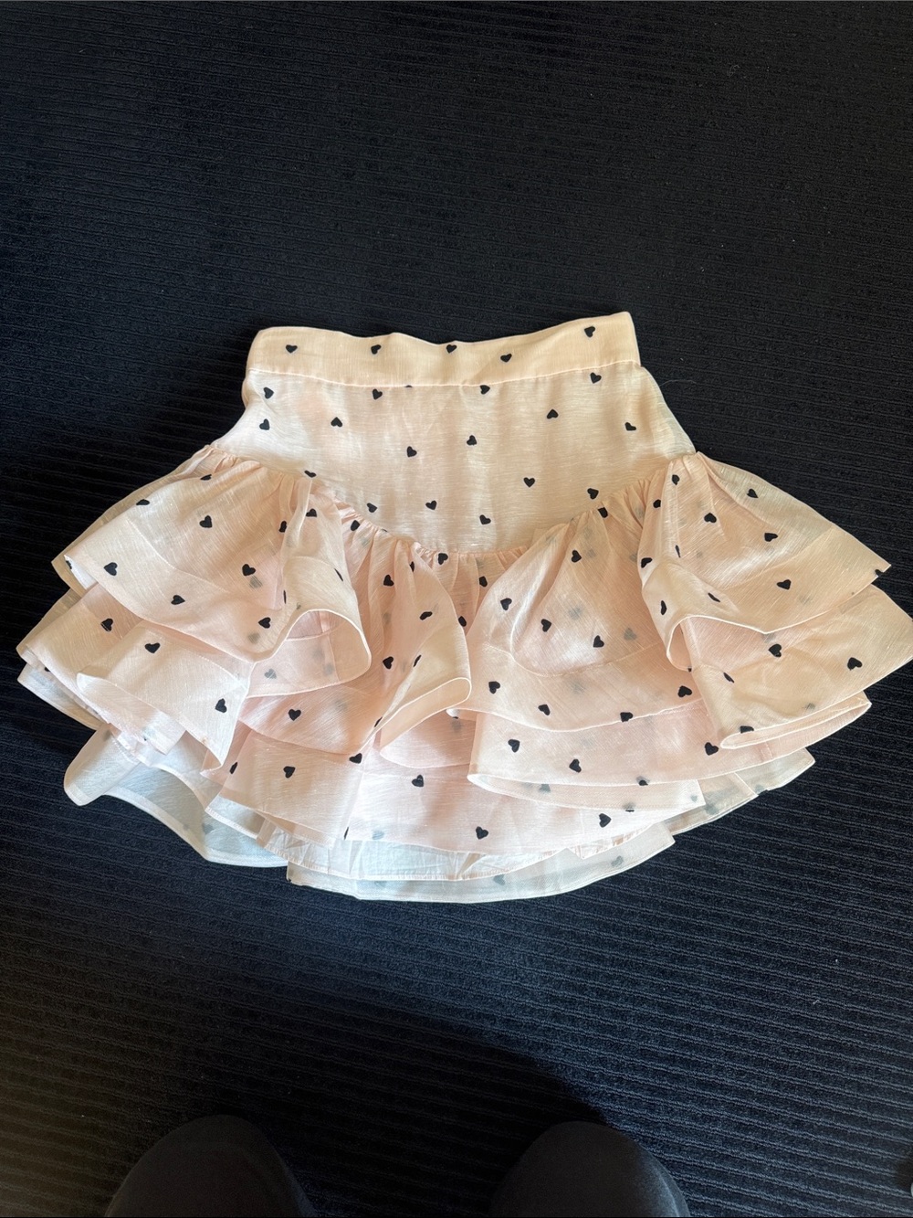 Zimmerman Runway Ruffled Pink Heart Print Tiered Skirt